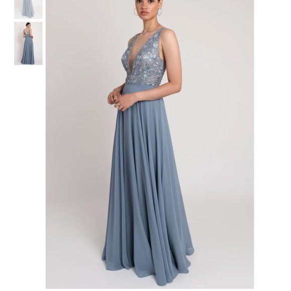 Jenny Yoo Kinsley Blue Dress Size 8 - Picture 1 of 7